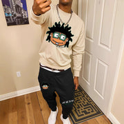 Men's Casual Fashion Round Neck Sweater Sport Pants Suit