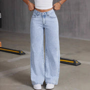 Spring And Autumn Sweet And Spicy Style High Waist Straight Loose Trousers Cross-border Amazon Bow Embroidered Jeans Women Cross-border