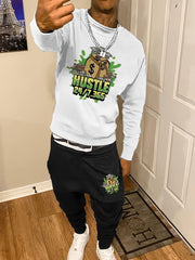 Men's Casual Fashion Round Neck Sweater Sport Pants Suit