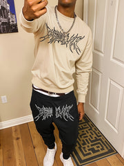 Men's Casual Fashion Round Neck Sweater Sport Pants Suit